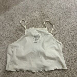 Urban Outfitters Cream Camisole with Floral Embroidery